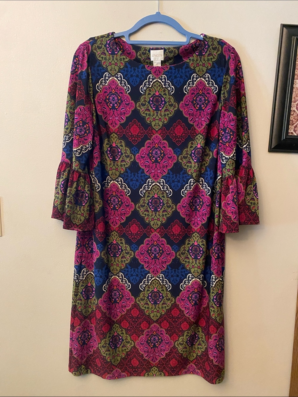 Chico's Purple & Navy Medallion Dress 🆕
